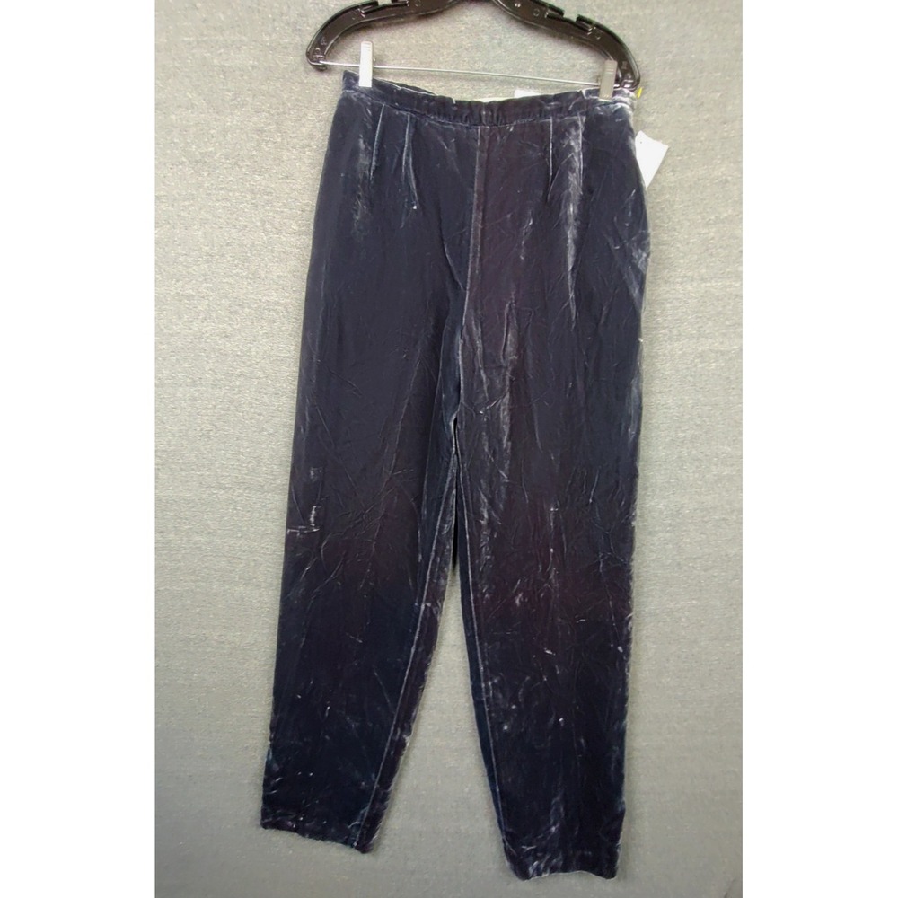 NEW Coldwater Creek Womens Pants 10 Gray Velour Velvet Opulent Chic Loungewear